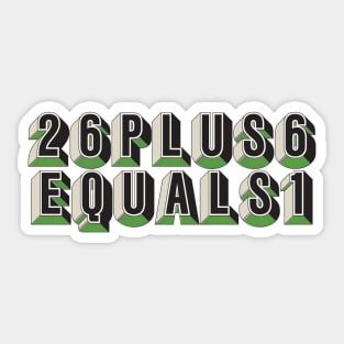 26 + 6 = 1    Irish Independence Design Sticker